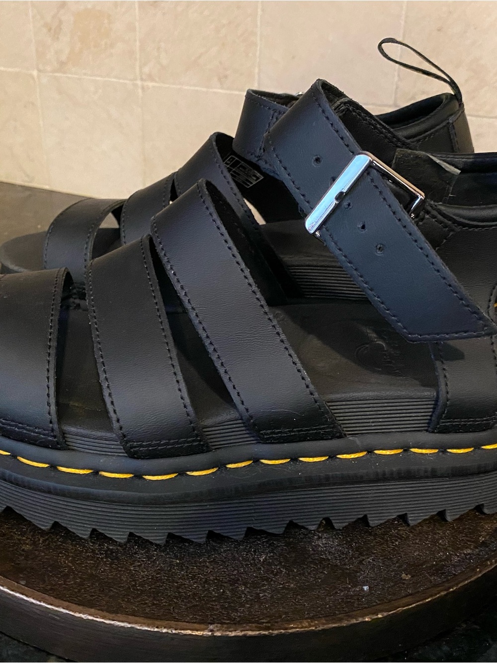 Dr. Martens Black Leather Blaire Sandals
